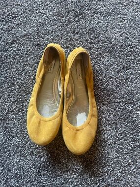 Halogen | Mustard Yellow Faux Suede Ballet Flats